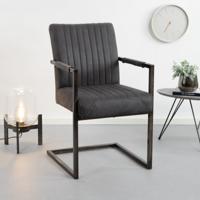 Eetkamerstoel 'Ferro' met armleuning, kleur antraciet - thumbnail