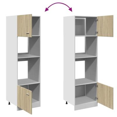 Magnetronkast Lyon 60x57x207 cm bewerkt hout sonoma eikenkleurig