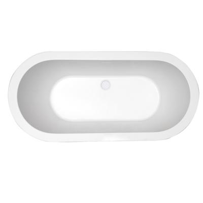 Vrijstaand bad Xellanz Nero | 178x80 cm | Incl.Afvoer-Wit | Sleuf overloop | Acryl | Ovaal | Zwart wit