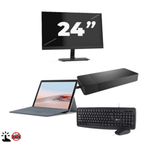 Microsoft Surface Go 2 (Zonder Toetsenbord) - Intel Core m3-8e Generatie - 10 inch - Touch - 4GB RAM - 64GB SSD - Windows 11 Home + 1x 24 inch Monitor - thumbnail