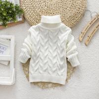 Witte winter Kinder dikke effen kleur brei Bottoming coltrui Pullover trui hoogte: 16 grootte (90-100cm) - thumbnail