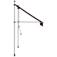 Luifel handmatig uittrekbaar 150 cm oranje en bruin - thumbnail