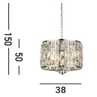 Searchlight Design hanglampBijou Ø 37cm - 6583-3CC - thumbnail