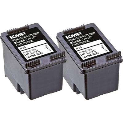KMP Inktcartridge vervangt HP 301XL, CH563EE Compatibel 2-pack Zwart H75D 1719,4021