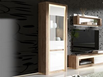 Kolomkast LIVOCO 2 deuren ribbec eik/wit Kolomkast LIVOCO 2 deuren ribbec eik/wit