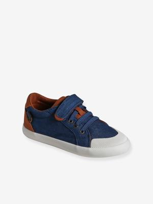 Stoffen sneakers met elastische veters, kleutercollectie jeansblauw
