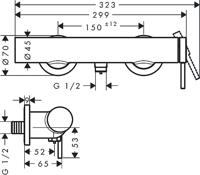 Hansgrohe Tecturis douchekraan opbouw mat wit 73622700 - thumbnail