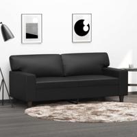 Tweezitsbank 140 cm kunstleer zwart - thumbnail