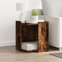 Kattenbakkast 42x42x51 cm bewerkt hout gerookt eikenkleurig - thumbnail