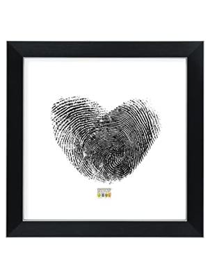 Deknudt Zwarte fotokader met rand in zilver 30x30 S41VK2