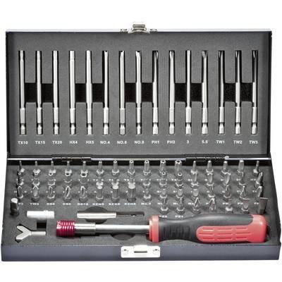 TOOLCRAFT HT02183 820952 Bitset 75-delig Plat, Inbus, Clutch, Tri-Wing, Torque, Veeltand (XZN), Kruiskop Pozidriv, Kruiskop Phillips, T-profiel TOOLCRAFT HT02183 820952 Bitset 75-delig Plat, Inbus, Clutch, Tri-Wing, Torque, Veeltand (XZN), Kruiskop Pozidriv, Kruiskop Phillips, T-profiel