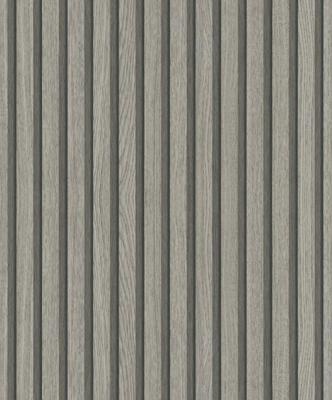 Noordwand Botanica Behang met houten lamellen 33959