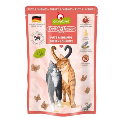 GRANATAPET DeliCATessen Turkey and shrimps - nat kattenvoer - 85g