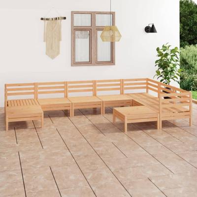 9-delige Loungeset massief grenenhout