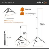 Walimex Pro 14776 Lampstatief Werkhoogte 93 - 260 cm Incl. tas - thumbnail