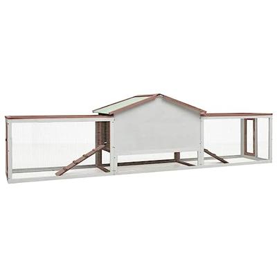 Konijnenhok 303x60x86 cm massief grenen- en vurenhout mokka