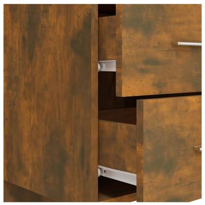 Hoofdbord met kastjes bewerkt hout gerookt eikenkleurig