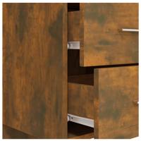 Hoofdbord met kastjes bewerkt hout gerookt eikenkleurig - thumbnail