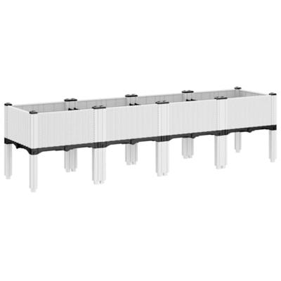 VidaXL Plantenbak met poten 160x40x42 cm polypropeen wit VidaXL Plantenbak met poten 160x40x42 cm polypropeen wit