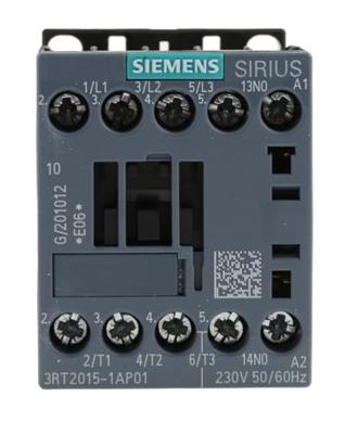 Siemens 3RT2015-1AP01 Contactor 3x NO 3 kW 230 V/AC 7 A Met hulpcontact 1 stuk(s)