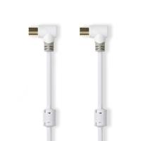 Coaxkabel 100 dB | IEC (coax) male haaks - IEC (coax) female haaks | 5,0 m | Wit - thumbnail