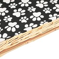 Hondenmand met kussen 50x33x30 cm natuurlijk wilgen - thumbnail