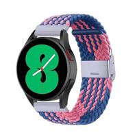By Qubix - Compatible met Garmin Forerunner 55/245 / 645 - Braided nylon bandje - Blauw/roze - Compatible Garmin bandje - Bandbreedte: 20mm - thumbnail