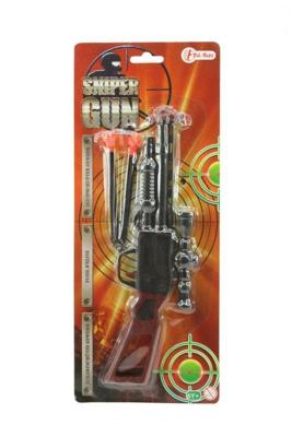 Pistool met pijltjes op kaart