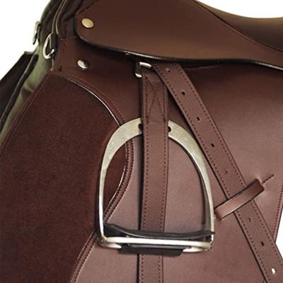 VidaXL Echt lederen paardrijzadel 17,5" 18 cm (5-in-1 set, bruin)