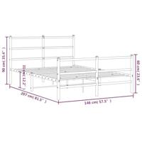 Bedframe met hoofd- en voeteneindemetaal wit 140x200 cm - thumbnail
