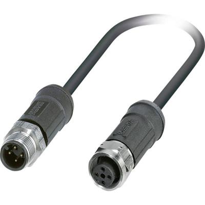 Phoenix Contact 1454105 Sensor/actuator connector, geassembleerd M12 Aantal polen (sensoren): 4 Stekker, recht, Bus, recht 2.00 m 1 stuk(s)