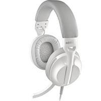 NGS VOX 805 - Stereo-hoofdtelefoon, verstelbare microfoon, USB-C en USB-A-adapter, ruisonderdrukking, volumeregelaar, gevoerde hoofdband, 2 m kabel, plug & play voor pc, tablet en smartphone, wit - thumbnail