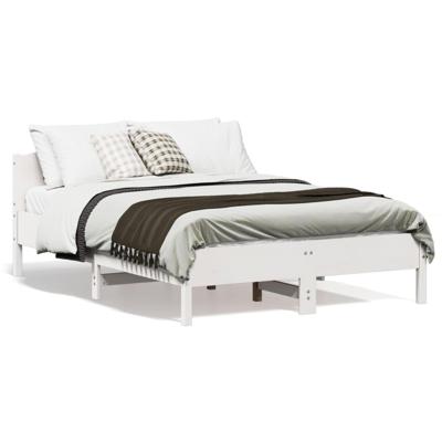 Bedframe met hoofdbord massief grenenhout wit 120x190 cm Bedframe met hoofdbord massief grenenhout wit 120x190 cm