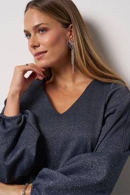Claudina sparkle top - dark blue/silver - 13327