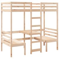 Hoogslaper met bureau en stoelen massief grenenhout 75x190 cm - thumbnail