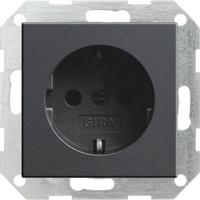 GIRA 018828 Wandcontactdoos met randaarde Inzetstuk System 55, Standaard 55, E2, Event, Event Clear, Event Opaque, Esprit, ClassiX Antraciet 1 stuk(s) - thumbnail