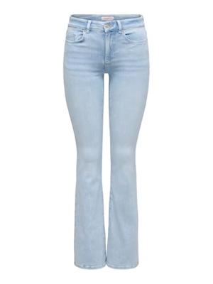 Only Onlblush Mid Flared Dnm Cro495 Noos 15363225 Flare Light Blue Bleached Denim