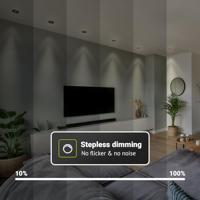 Set van 3 Napels LED inbouwspots Extra Plat (39mm) - 360° Kantelbaar - 8 Watt 570 Lumen - Dimbaar - IP65 Waterdicht voor Badkamer, binnen en buiten - Zwart - thumbnail