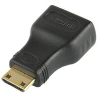 Vergulde Mini HDMI mannetje naar HDMI 19 Pin vrouwtje Adapter (zwart) - thumbnail