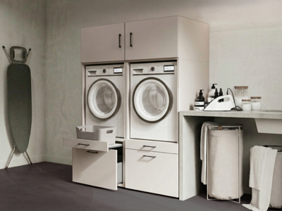 Kast WASHING 2 machines naast elkaar kasjmier met 2 opzetkasten