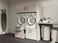 Kast WASHING 2 machines naast elkaar kasjmier met 2 opzetkasten - thumbnail
