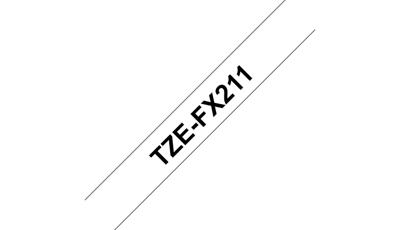 Brother TZe-FX211 Labeltape flexibel Tapekleur: Wit Tekstkleur: Zwart 6 mm 8 m Brother TZe-FX211 Labeltape flexibel Tapekleur: Wit Tekstkleur: Zwart 6 mm 8 m