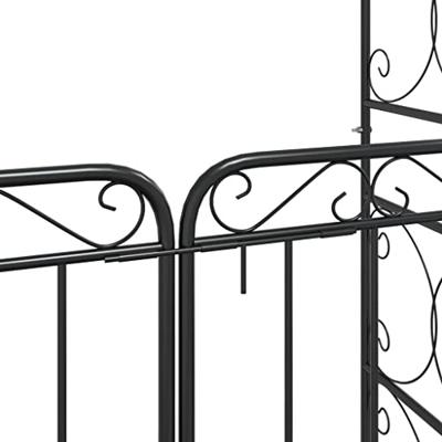 Tuinboog met poort 108x45x235 cm staal zwart