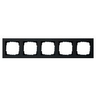 Zwart mat 5 voudig afdekraam Gira E2 021509 RAL9005 - thumbnail