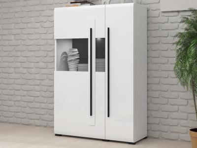 Dressoir TULIO 2 deuren wit/hoogglans wit met led Dressoir TULIO 2 deuren wit/hoogglans wit met led