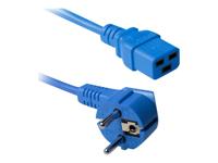 ACT AK5173 Netsnoer Schuko CEE 7/7 male (haaks) | C19 | Blauw | 1,8 meter - thumbnail