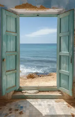 Alexsar Art Tuindoek doorkijk zee 210x140cm