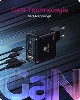 ICY BOX GaN Wandladegerät USB-C-adapter 100 W Zwart - thumbnail