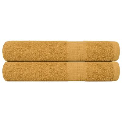 VidaXL Saunahanddoeken 2 st 80x200 cm 360 g/m² 100% katoen goudkleurig