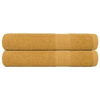 VidaXL Saunahanddoeken 2 st 80x200 cm 360 g/m² 100% katoen goudkleurig - thumbnail